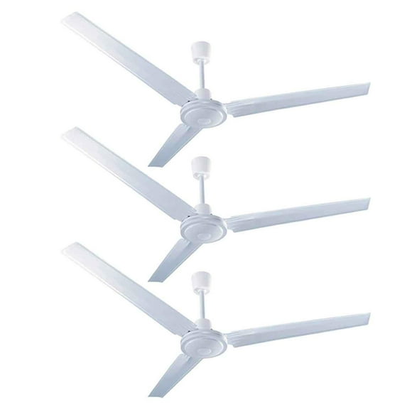 Pack 3 Ventilador de Techo Benelux Motor Grande Blanco Tipo Vec 56 Pulgadas