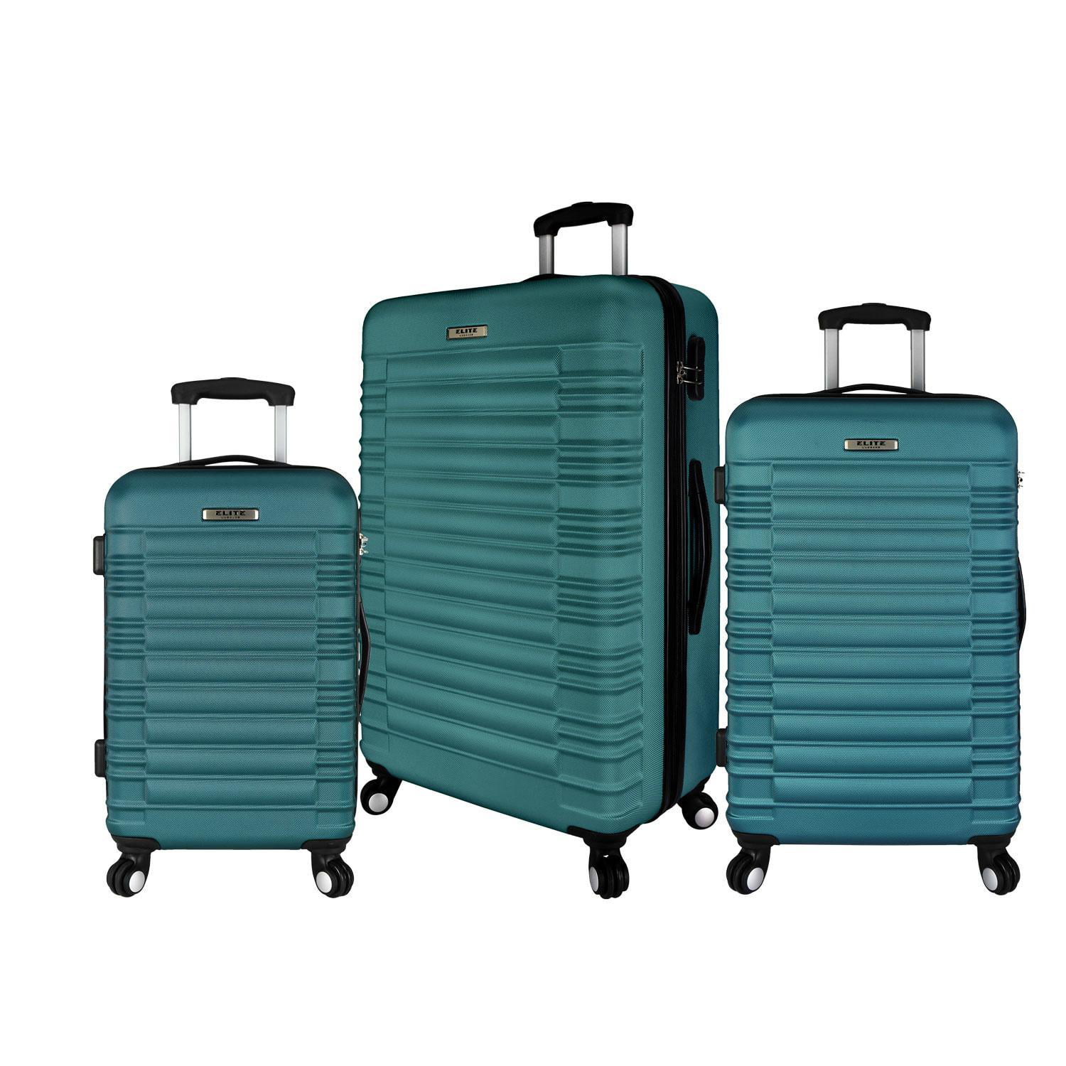 Elite Luggage - Elite Luggage: Tustin 3-Piece Hardside Spinner Luggage Set, Teal - 0
