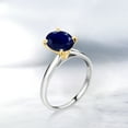 thumbnail image 4 of Gem Stone King 925 Silver and 10K Yellow Gold Blue Sapphire Solitaire Engagement Ring for Women | 2.50 Cttw | Oval 9X7MM | Gemstone September Birthstone (Size 8), 4 of 4