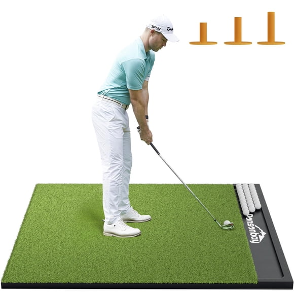Alfombra de golf Ponsonbay integrada de 180 x 120 cm con bandeja para bolas, 3 camisetas