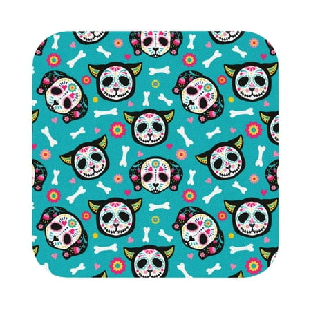 

Giroia Cartoon Dog And Cat Coasters Leather Coasters Set of 6 Coaster for Drinks Square