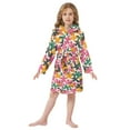 thumbnail image 6 of FORMRS Niños Bathrobe Unisex Hooded Robe Soft Plush Pajamas Sleepwear, Size 2-3T, Pink Floral Blooms, 6 of 7