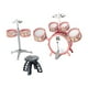 thumbnail image 1 of Juego de batería para niños principiantes, instrumentos de percusión de iluminación musical, juguetes para niños pequeños, juego de música con baqueta rosa, 1 of 8