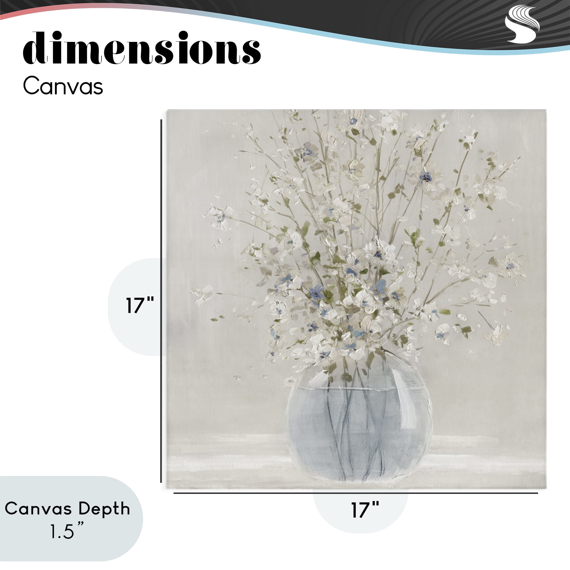 Stupell Industries Serene Glass Vase Bouquet Canvas Wall Art, design by Carol Robinson