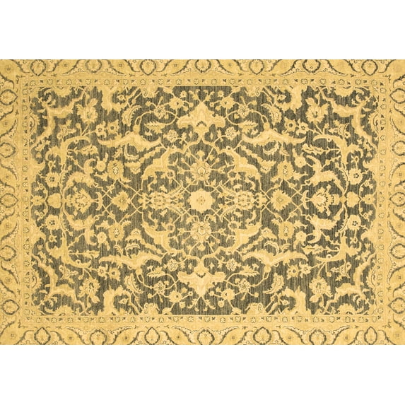 Ahgly Company Indoor Rectangle Oriental Brown Modern Area Rugs, 7' x 10'