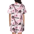 thumbnail image 4 of Womens Pajama Sets With Pocket, Butterfly Tower pink Lounge Sets Short Sleeve Sleepwear PJ Sets for Women, 4 of 6