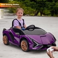 thumbnail image 2 of VOLTZ TOYS Lamborghini SIAN FKP 37 12V Ride on Car with Scissor Doors and Remote Control, Licensed - Purple, 2 of 7