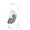 thumbnail image 5 of ACME Simona Hanging Chair, Green Fabric & White Wicker, 5 of 5