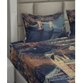 thumbnail image 2 of Ambesonne London Fitted & Top Sheet Set with Shams, Vintage British River UK, Multicolor, 2 of 4