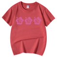 thumbnail image 4 of MEZZALL T-Shirt pour Tout-Petites Filles à Imprimé Floral, Col Rond, Manches Courtes, T-Shirt Décontracté, Hauts Polyvalents, 8-9 Ans, 4 of 5