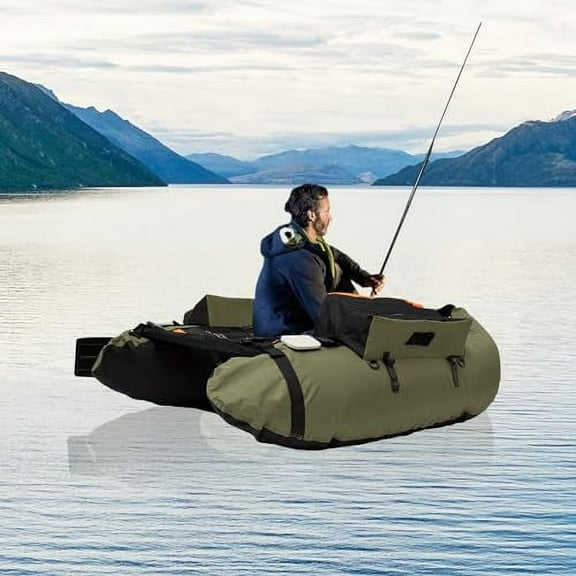 Outdoor Fishing Boat, Inflatable Fishing Boat Portable Boat Raft Kayak Accessories U-Shaped Boat Raft Fishing Boat, Load Capacity 130Kg/286.6Lbs for Fishing, Rafting, Exploring