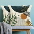 thumbnail image 5 of Boho Pillow Covers 20x20 Set of 2 Green Gold Navy Blue Throw Pillow Cover Mid Century Bohemian Style Tropical Leaf Pillowcase Farmhouse Decorative Linen Cushion Case For Home Sofa Outdoor Decor, 5 of 5
