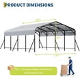 thumbnail image 2 of EastVita 13x20FT Metal Carport Heavy Duty Carports with Reinforced Frame and Base for All Weather Oversized Metal Garage for Rucks Boats Tractors or Party, 2 of 8