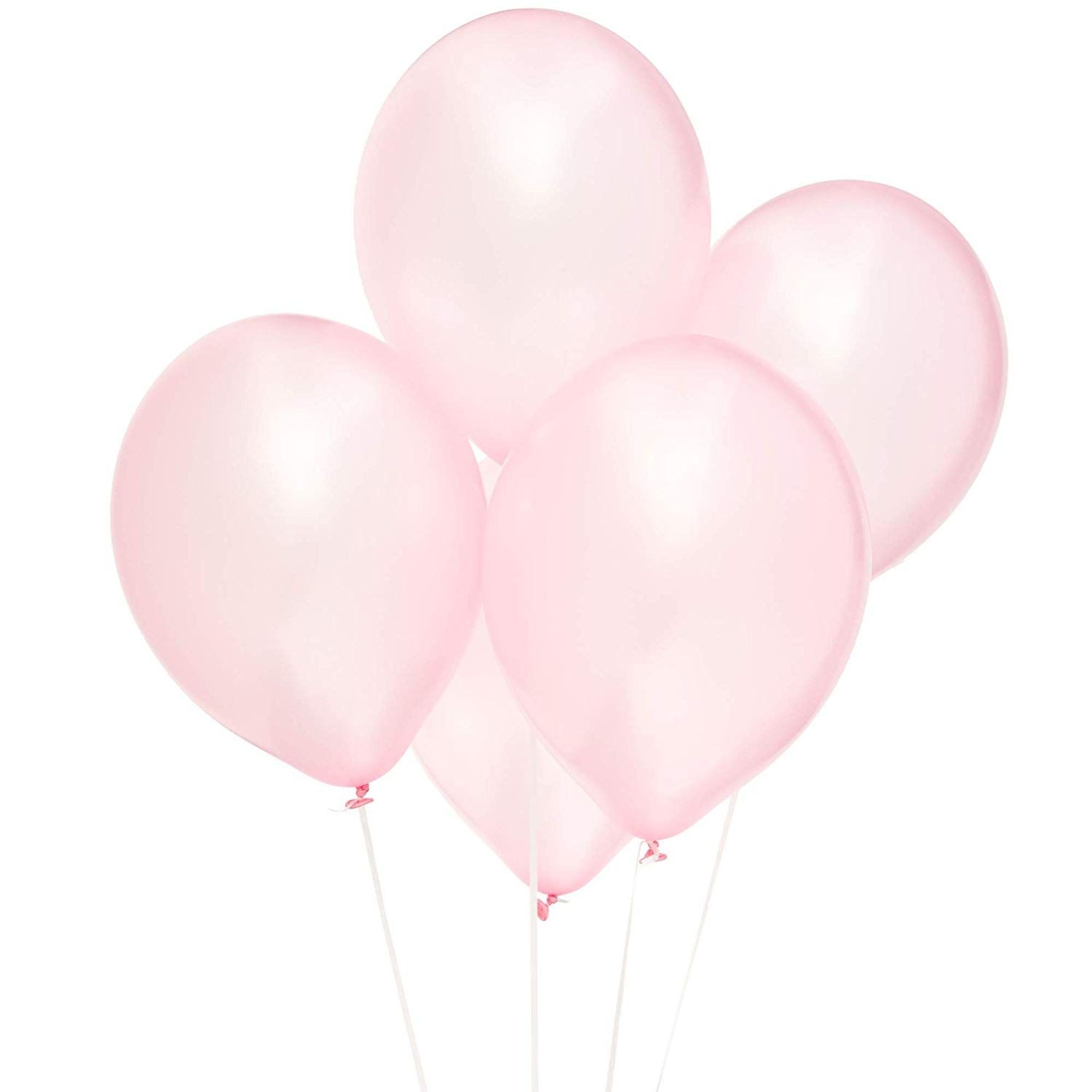 12 inch Metallic Latex Balloons (100 Count), Light Pink