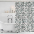 thumbnail image 3 of Xipuska Farmhouse Shower Curtain - Water Repellent Fabric Shower Curtains Washable, Teal Blue Green Vintage Flower Leaf Plant Decorative Polyester Cloth Bathroom Curtains Modern Bath Decor 36"x72", 3 of 6