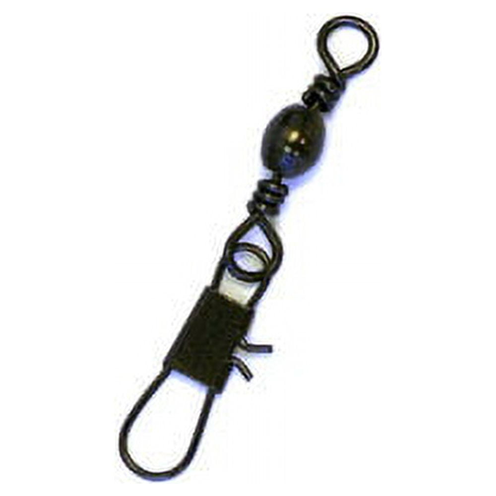 (5 pack) Eagle Claw Barrel Swivel with Interlock Snap, Black, Size 1/0, 12 Pack