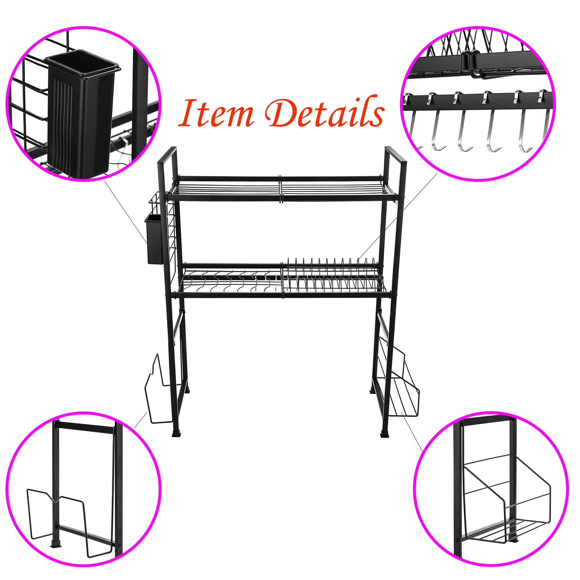  OMEDDERIC Dishes Drying Rack Over The Sink,Dish Rack Over Sink,Dish  Drying Rack for Kitchen Counter,Drying Rack for Kitchen Sink,Stainless  Steel Rectangular Tube are Flat (17 Lx13 W)