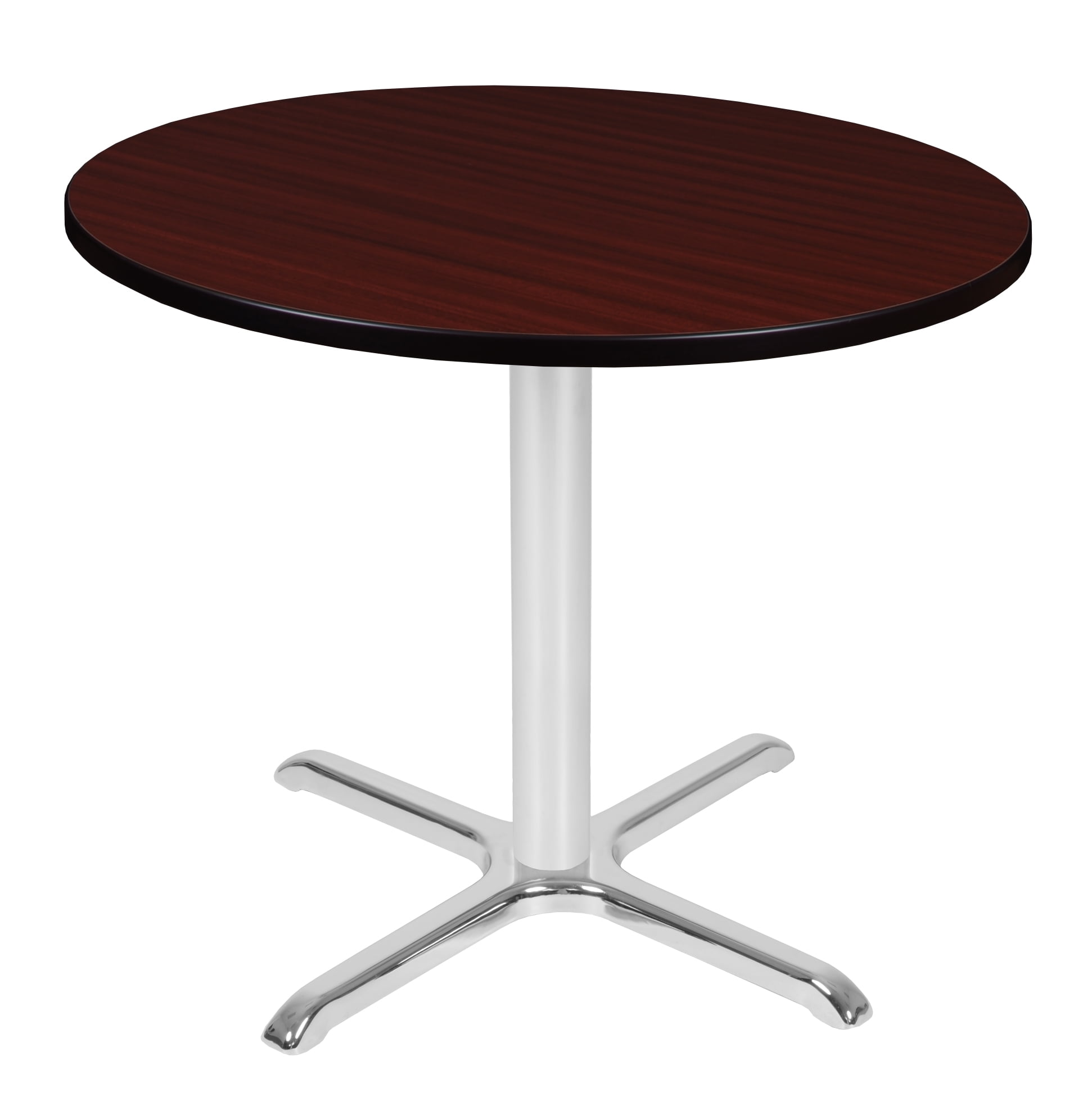 Via 42" Round XBase Table Mahogany/Chrome