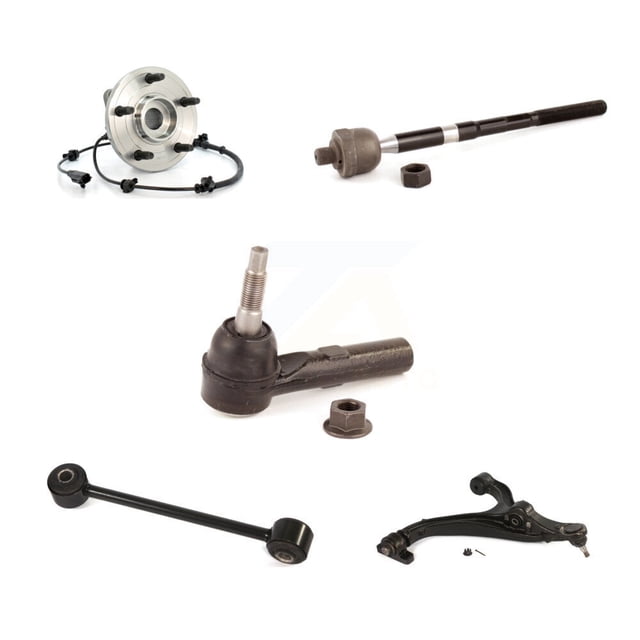Transit Auto Front Right Hub Bearing Assembly Suspension Lower Control Arm with Ball Joint Outer Inner Tie Rod End & Sway Bar Stabilizer Link Kit (5Pc) for Car Jeep Grand Cherokee Commander K7T-106453