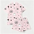 thumbnail image 7 of JIAYUE Women Pajama 2-Piece Set Notch Collar Halloween Print Short Sleeve Shirt and Shorts Pjs for Baggy Wear, 7 of 7