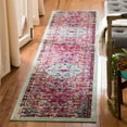 thumbnail image 3 of SAFAVIEH Madison Joandra Vintage Floral Runner Rug, Fuchsia/Teal, 2'2" x 14', 3 of 8