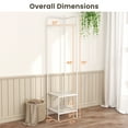 thumbnail image 2 of Giantex Corner Hall Tree, Freestanding Entryway Coat Storage Rack w/Shelves, White, 2 of 5