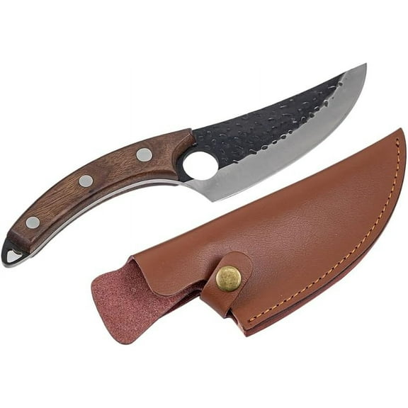 Seido Knives Kyodai Utility Chef Knife - Ideal for Outdoor Camping, Hunting, or BBQ - Includes Leather Knife Sheath