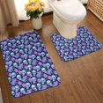 thumbnail image 2 of Honeii starry sky Skull flower Pattern Bathroom Anti-Skid Pad Bathroom Mat Vintage Seamless Pattern Not-Slip Toilet Rug Set, 2 of 6