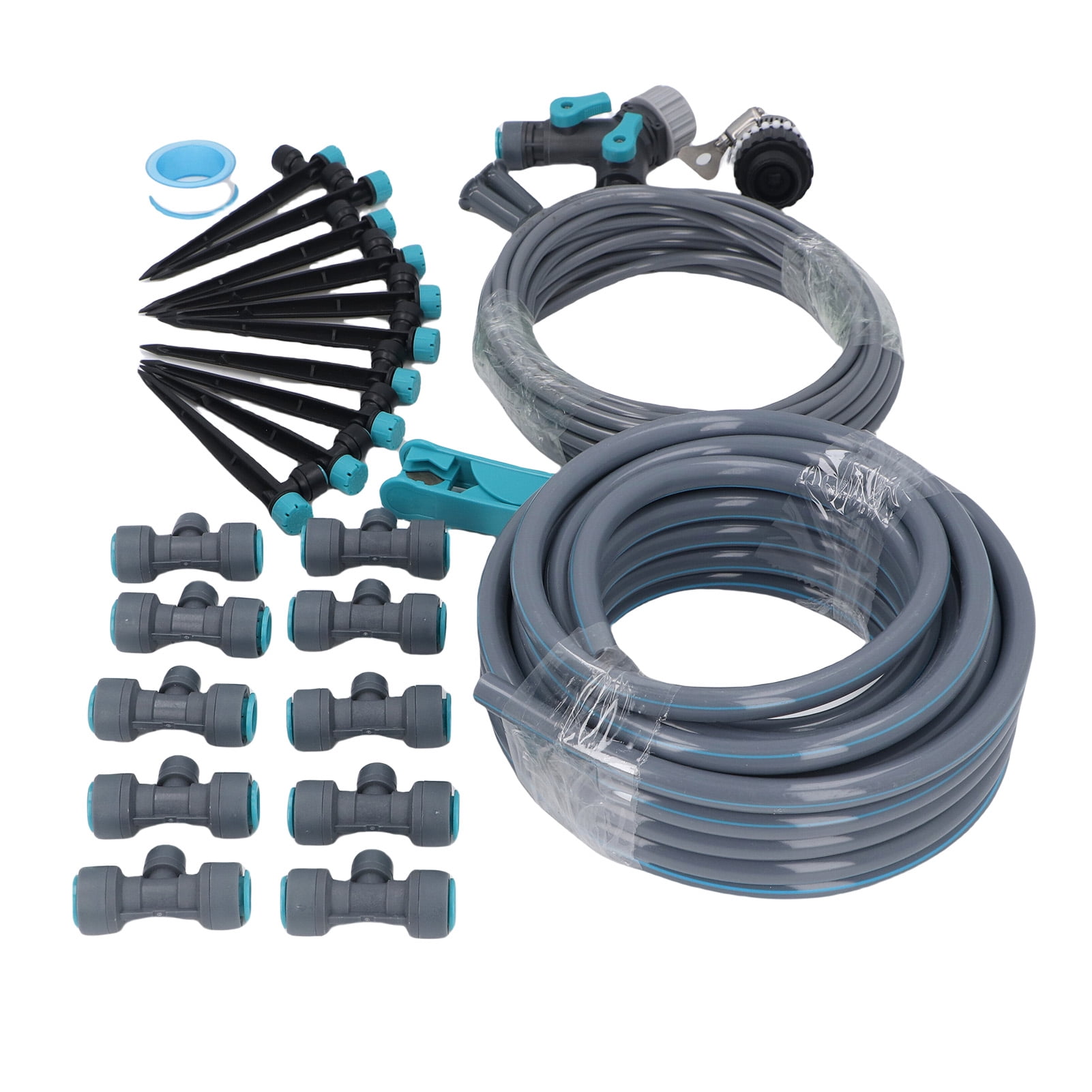 Riousery Drip Irrigation System 32.8FT 8 Holes Adjustable Precise Misting Sprinkler Kit for Garden Greenhouse Lawn (32.8 ft / 10 m)