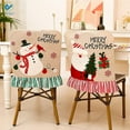 thumbnail image 5 of Deago 2PCS Christmas Chair Covers Santa Claus & Snowman Slipcover Xmas Chair Back Cover for Christmas Dinning Room Decoration, 5 of 9