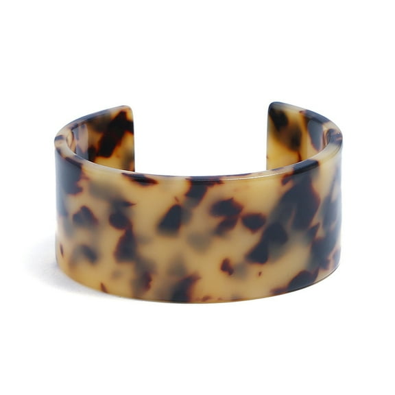 lixuesong Fashion Tortoise for Shell Wide Brown Cuff Bracelet Acrylic Leopard Print Bracelets Open Cuff Bangle Bracelet for W