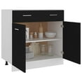 thumbnail image 3 of vidaXL Drawer Bottom Cabinet Black 80x46x81.5 cm Engineered Wood, 3 of 5