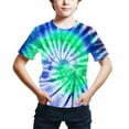thumbnail image 2 of Besolor Summer Tops for Boys Kids Casual Tie-Dye Round Neck Short Sleeve T-Shirts Children's Blouse 3-14 Years, 2 of 4