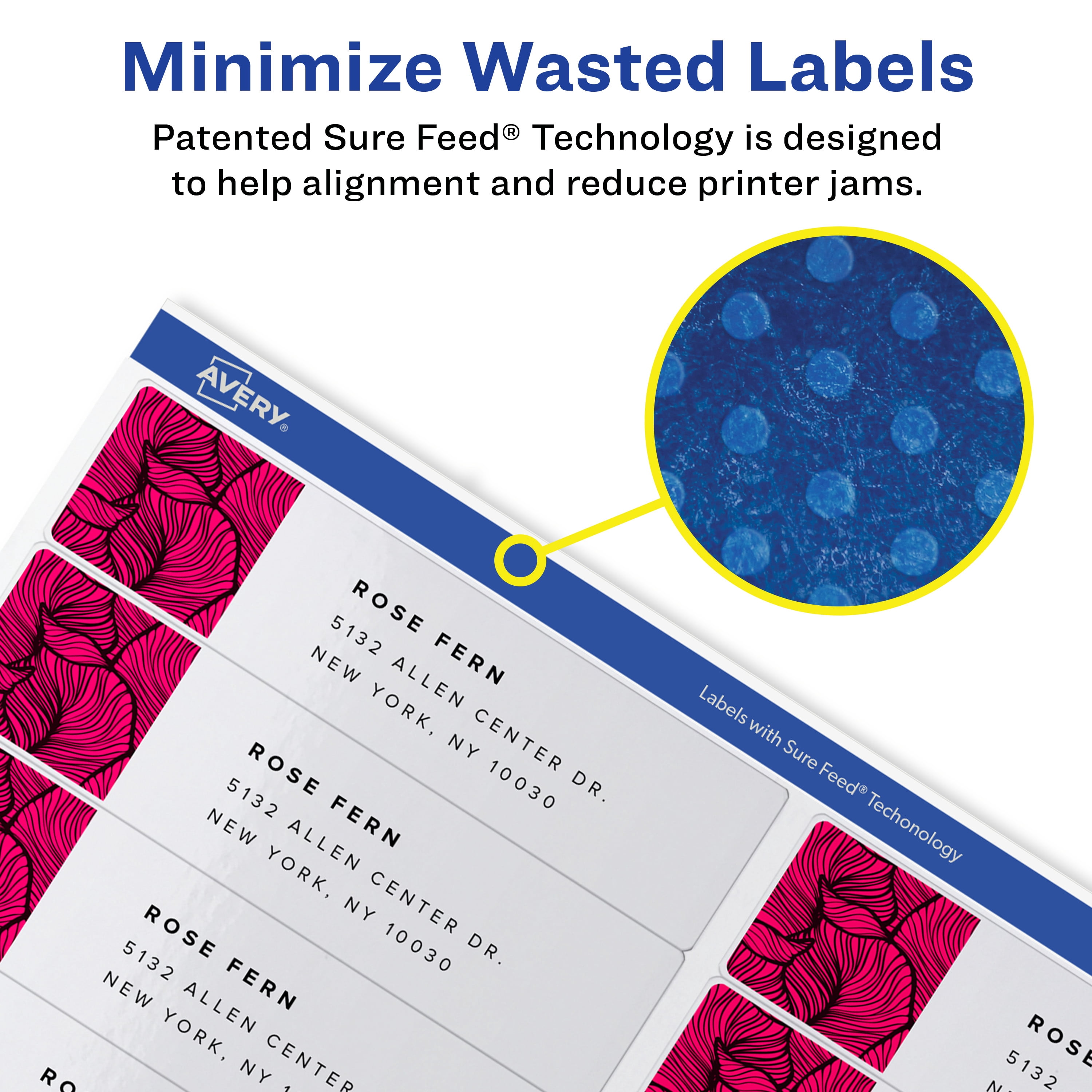 Avery Easy Peel Address Labels, 1" x 4", 2,000 White Labels (8461)