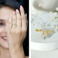 thumbnail image 3 of Rosec Jewels Lab Grown Diamond Cocktail Ring for Women - Ef-Vs Quality Certified Diamond Bypass Ring - with Jewelry Box, 10K Yellow Gold, US 4.00, 3 of 8