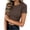 Brown -TOPS, variant on Ribbed Knit Round Neck Crop Top for Women Casual Short Sleeve Slim Fit T-Shirt Trendy Solid Yoga TopsBrownM