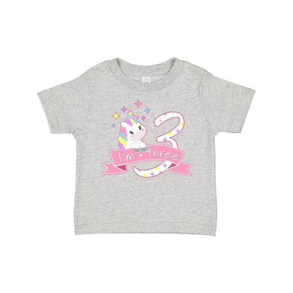 Inktastic I'm Three Cute Unicorn 3rd Birthday Boys or Girls Toddler T-Shirt