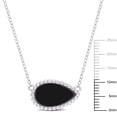 thumbnail image 2 of Everly Women's 4ct TGW Black Agate Sterling Silver Halo Beaded Necklace, 2 of 10