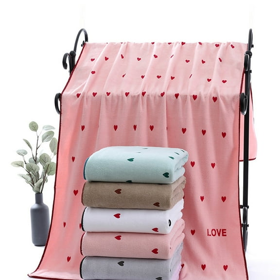 Wzzjkit Valentines Day Decorations Bath Towel Soft and Absorbent, Bath Sheets Without Fading and Shedding, Love Bath Towel for Home Valentine's Day Gifts 28x55in