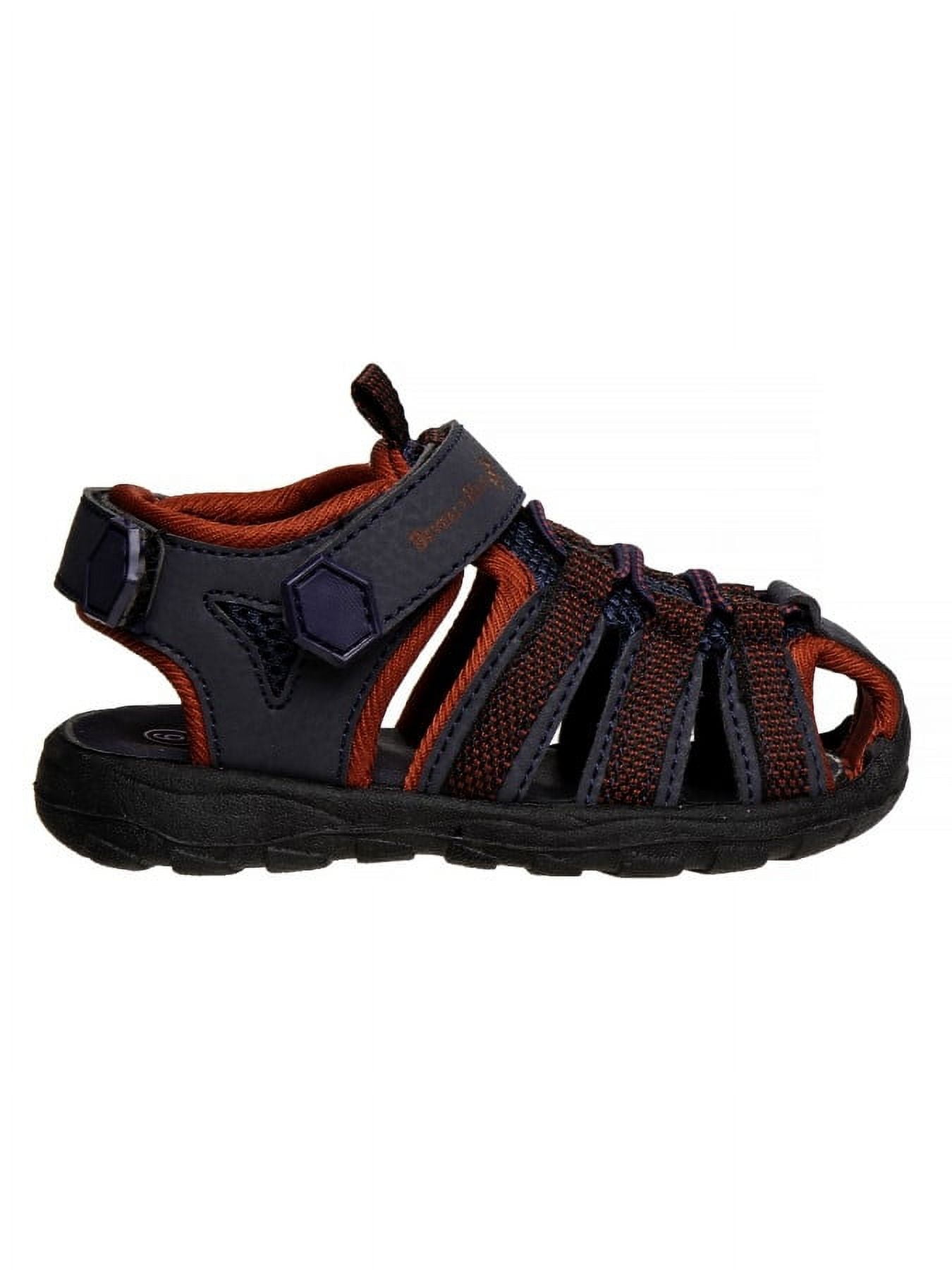 Beverly Hills Polo Club Boys Fisherman-Style Sport Sandals (Little Kid Sizes) - Navy/Red, 11
