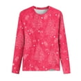 thumbnail image 3 of Babysbule Christmas Sweatshirts for Women Fashion Women's Christmas Printed Casual Loose Round Neck Long Sleeve T-shirt Tops Blouse, 3 of 4