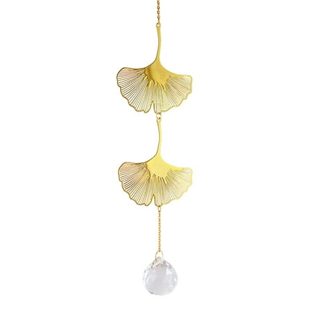 

AMNHDO Crystal Windchime Dream Catchers Windbell Chandelier Decor (Ginkgo Biloba)