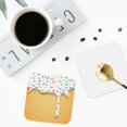 thumbnail image 5 of Disketp White Ice Cream Funny Coasters,4 Pcs Leather Coasters With Holder, Perfect Housewarming Hostess Gifts,Protect Furniture From Water Marks Scratch, 5 of 9