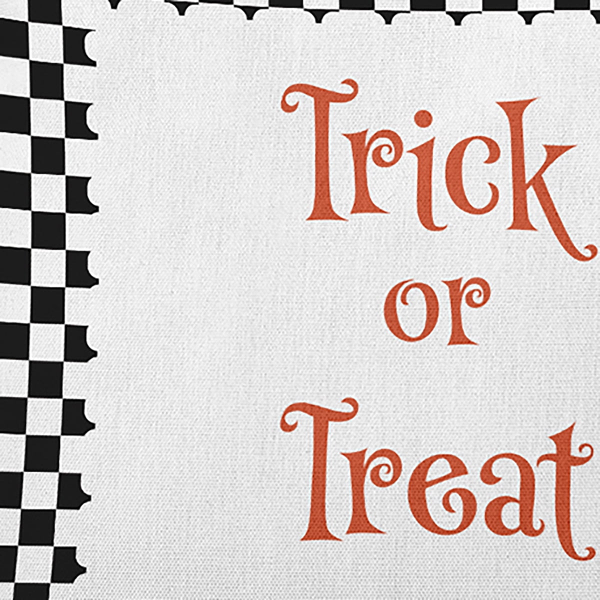 16" x 16" Simply Daisy Halloween Trick or Treat Checks Polyester Indoor/Outdoor Pillow, Black Qty 1