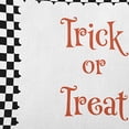 thumbnail image 2 of 16" x 16" Simply Daisy Halloween Trick or Treat Checks Polyester Indoor/Outdoor Pillow, Black Qty 1, 2 of 6