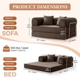 thumbnail image 3 of COOLHUT 63" W Combination Sofa, High Rebound Density Foam Sofa Couch, Two Forms Floor Couch Three Seats Sofa Bed for Living Room, Bedroom, Coffee, 3 of 14