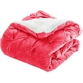 thumbnail image 3 of Pleated Sherpa Comforter Set 3-Piece Reversible Comforter Set Full/Queen Red, 3 of 3
