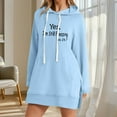 thumbnail image 2 of SwiftWear Women's "Yes I'm Still Freezing " Print Hoodie - Long Sweatshirt with Drawstring Hood & Pocket, Cozy Casual Wear Pullover Tops Light Blue, 2 of 4