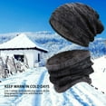 thumbnail image 7 of Ludlz Men Winter Beanie Hats Scarf Set Warm Knit Hats Skull Cap Neck Warmer with Thick Fleece Lined Scarf, 7 of 7