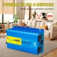 thumbnail image 5 of EFFORTWAY 500W Power Inverter DC 12V to AC 110V Pure Sine Wave Car Inverter 2AC Outlets 2USB Ports for Vehicles, Outdoor Travel, 5 of 10